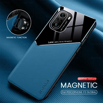 f3poco case leather texure car magnetic holder covers for pocophone little poco f3 f 3 5g pocof3 silicone frame shockproof coque 1