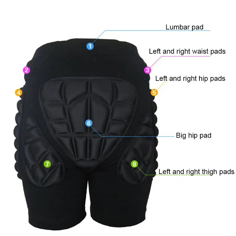 Kids 3D Protective Hip Pad EVA Short Pants Skiing Snowboard Skating Riding Protective Gear Drop Resistance Padded Protecter