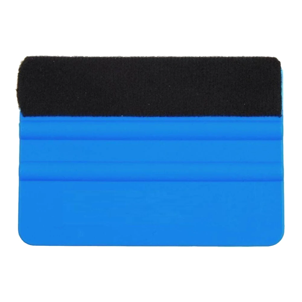 Black Felt Edge Blue Squeegee Car Vinyl Scraper Decal Sticker Applicator Tool