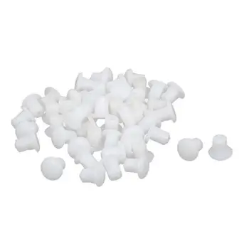 

HLZS-Plastic Round Shaped Cover Screw Cap Lid White 50pcs for 5mm Dia Hole