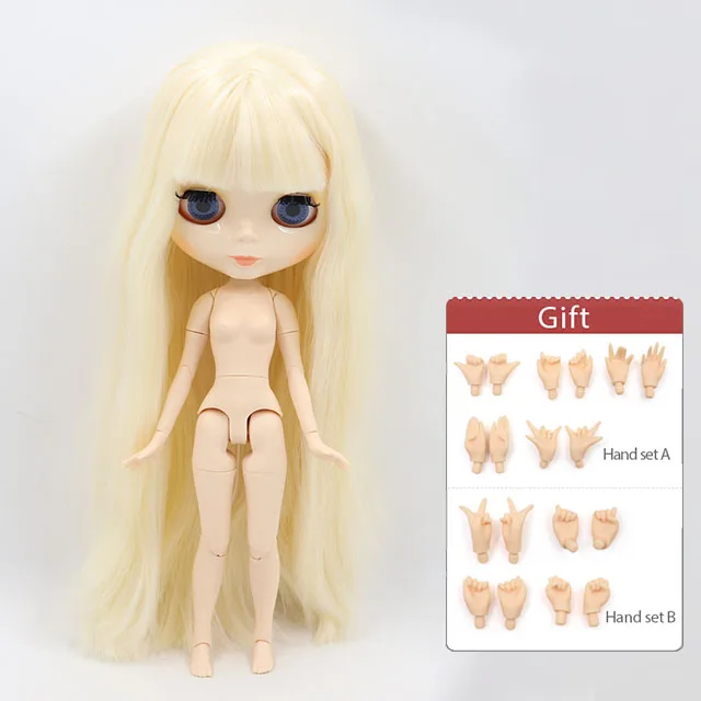 Ледяная фабрика Blyth кукла 1/6 индивидуальные обнаженные тела с белой кожей, глянцевое лицо, девочка подарок, игрушка - Цвет: BL0510 b