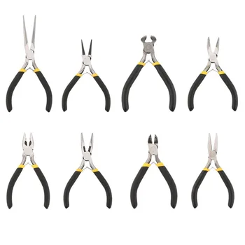 

OUTAD New Jewellery Making Beading Mini Pliers Tools Kit Set Round Flat Long Nose Household Tools D