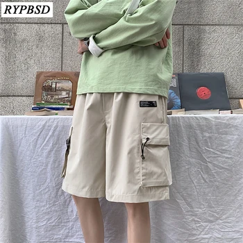 

Men Cargo Shorts 2020 Summer Korean Fashion Casual Multi Pocket Elastic Waist Loose Streetwear Hip Hop Shorts Plus Size 5XL