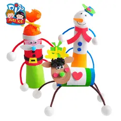Рождественская забавная бумажная трубка Санта Клаус Снеговик олень детский сад материал ручной работы материалы для художественного