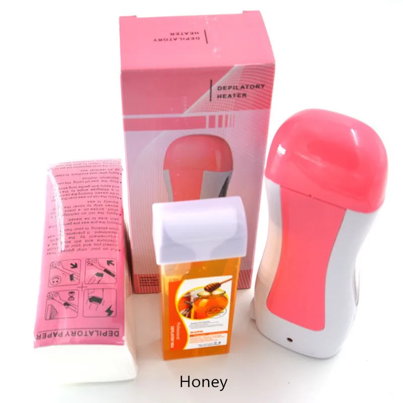 

Depilatory Roll on Wax Heater with Refillable Wax 100g & Waxing Paper 100pcs for hair removal drop shipping