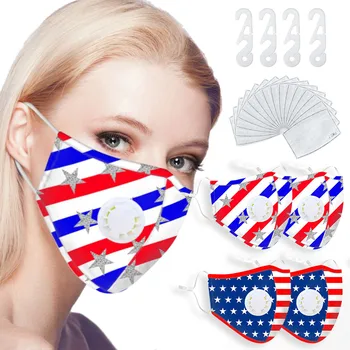 

4PCS Cotton Face Mask 16PCS Anti Dust PM2.5 Smog Activated Carbon Filters Mouth Mask Washable Reusable 4PCS Adjustable Buckle