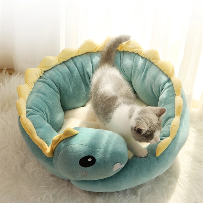 

Pet Bed For Cat Small Dog Ultra Soft Green Short Plush Washable High Resilience Pp Cotton Comfortable Warm Winter Sleep Cozy