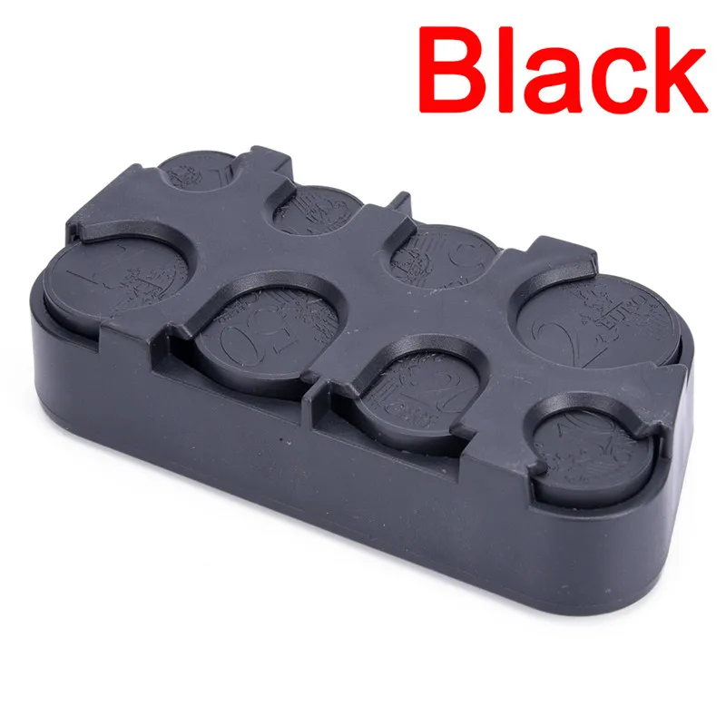 black 1 шт. евро диспенсер для монет хранения монет кошелек держатели коробка для хранения пластик - Цвет: black
