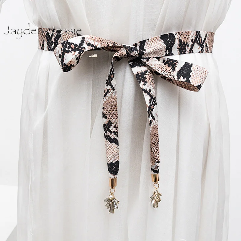 Новые женские спички под змеиную кожу тающий пояс с бантом платье рубашка ткань