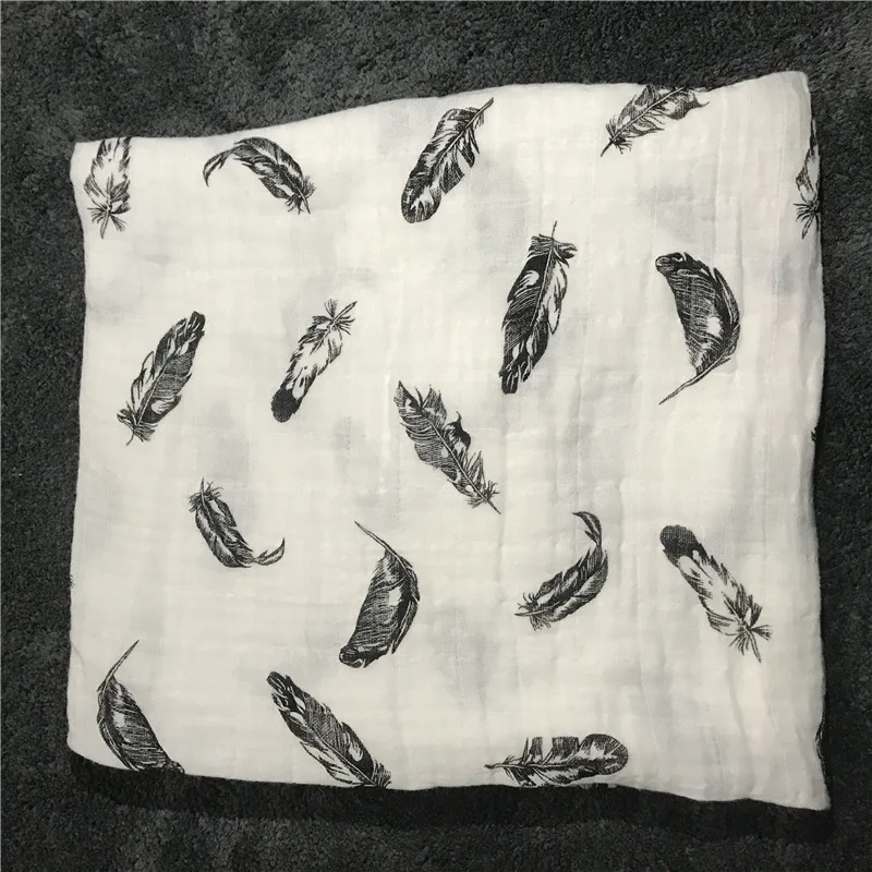 Детское одеяло банное полотенце Бамбуковое Пеленальное Одеяло пеленка Марлевое муслиновое одеяло 120 детское одеяло s одеяло для новорожденных Пеленка Хлопок - Цвет: Feature