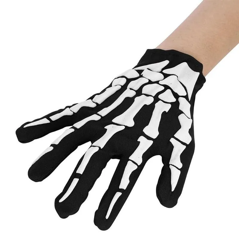 Halloween Skeleton Gloves Skull Face Mask Scarf Set Unisex Scary Ghost Paw Gloves Bleeding Cosplay Halloween Party Decoration