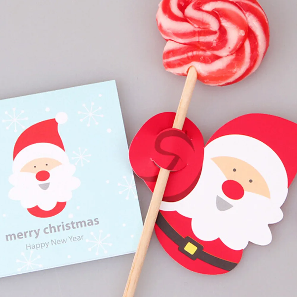 50 шт. Санта Клаус Пингвин леденец рождественская карточка леденец сахарная буханка украшения для рождественской вечеринки подарок для дома kerst decoratie