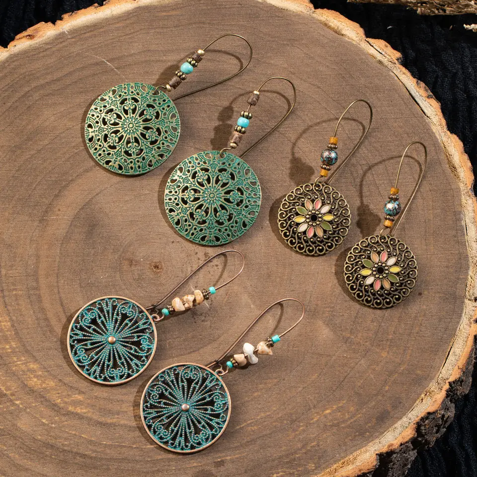 

3 Pairs/Set Vintage Bohemian Boho Ethnic Dangle Drop Earrings for Women's 2019 Fashion Jewelry Accessories E0634,E2051,E2027