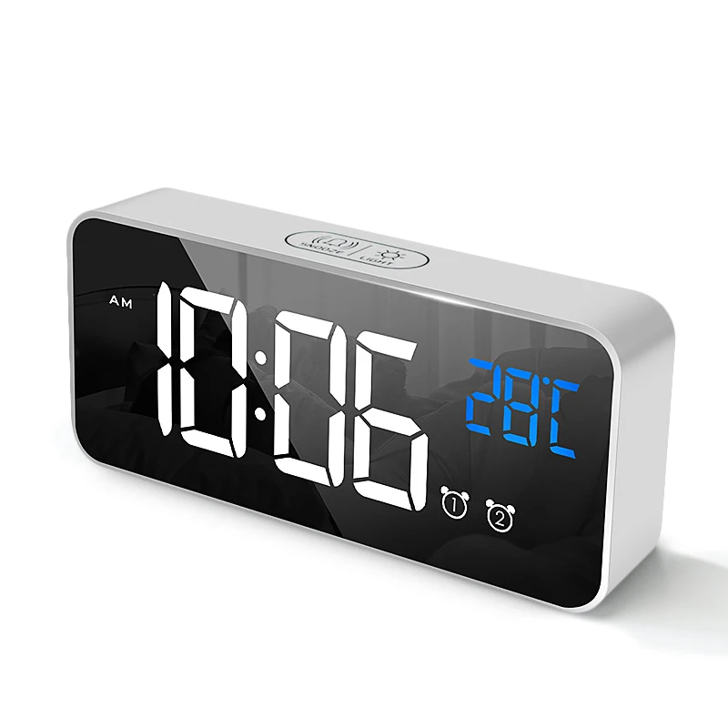 Современный цифровой будильник Wake Up Bluetooth Повтор светодиодный Будильник Настольный ночной Многофункциональный Wekker Часы Настольный Декор JJ60AC