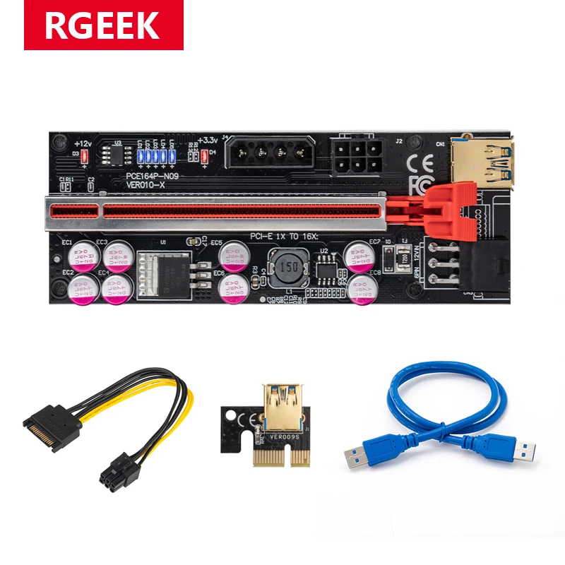 RGEEK Pcie Riser 010 010X VER010 010S Plus USB 3.0 Pci E Express Cabo ...