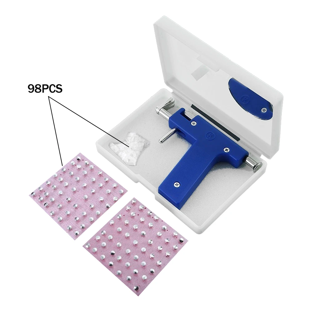 Kit de herramientas para perforación corporal de acero inoxidable, máquina profesional de Piercing para el ombligo y la nariz, con pendientes de oreja