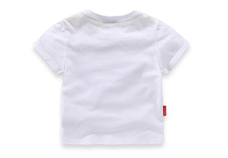 Однотонные белые футболки для девочек детская футболка для девочек летние хлопковые топы для маленьких мальчиков, повседневная одежда с короткими рукавами для малышей от 18 M-6 лет