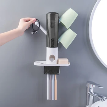 

Automatic Toothpaste Dispenser Hands Free Toothpaste Squeezer for Family Washroom with Cup Holder HYD88