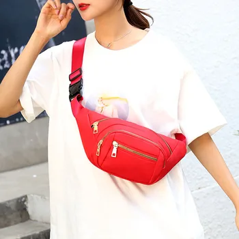 

New Style Oxford Cloth Waist Bag Korean-style Metal Zipper Net Edition Men Waterproof Waist Bag Outdoor Casual Travel Waist Pack