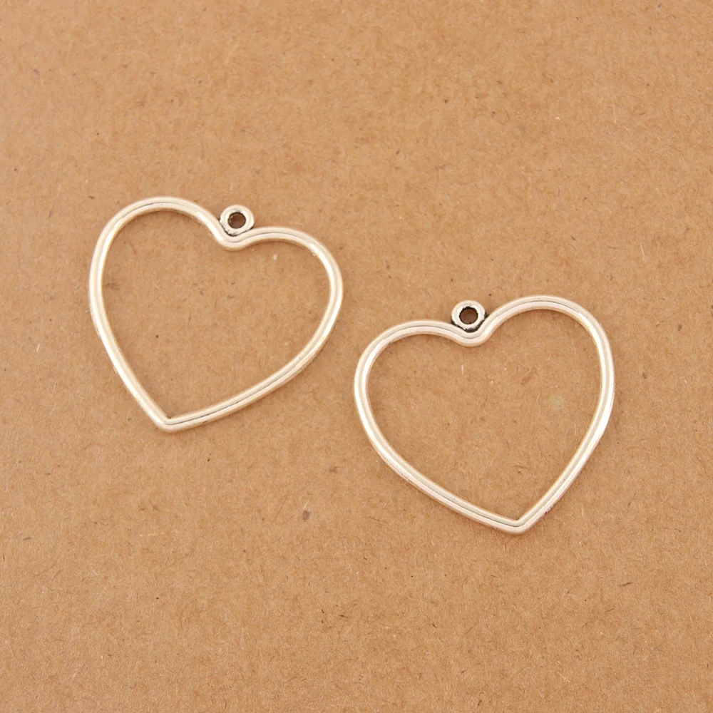 20 шт полые сердца подвески серебряный цвет любовь соединитель для DIY ручной