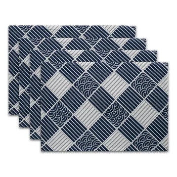

4Pcs Japanese Coaster Table Mat Insulation Pad Round Design Placemats Linen Non Slip Kitchen Accessories Tea Place Mat