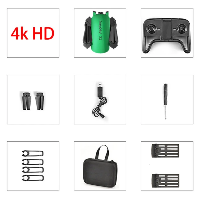 4K green 2 battery Дрон 4K HD аэрофотосъемка Квадрокоптер для фотографий оптический поток hover интеллектуальная Двойная камера с дистанционным управлением Вертолет R8 Дрон - Цвет: 4K green 2 battery