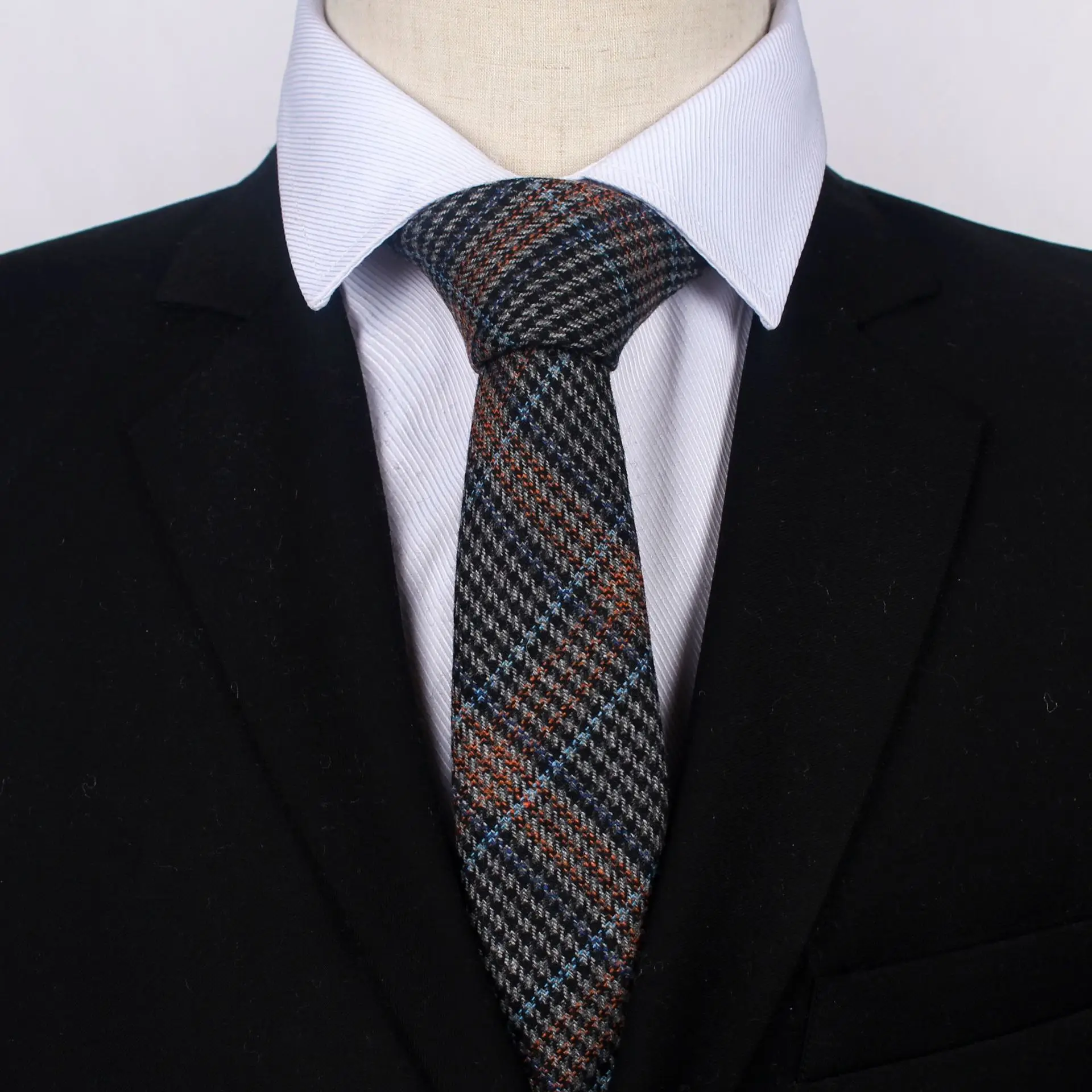 Аксессуары для одежды галстуки мужские шерсть 6,0 см широкие клетчатые Хаундстут модные галстуки для взрослых пряжа-краситель Геометрическая Шея галстук для мальчиков и девочек - Цвет: Yarn-Dye WT003-A