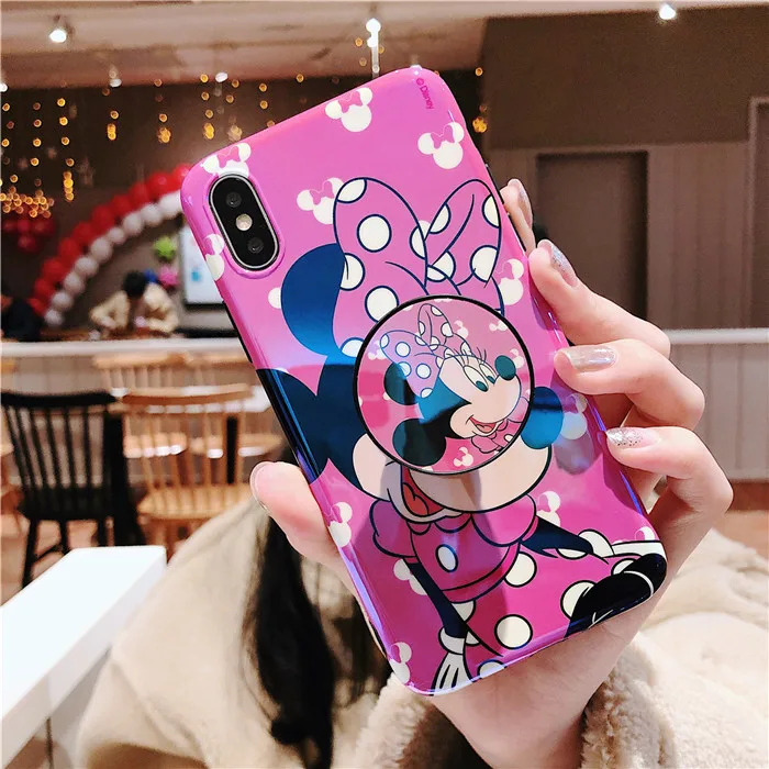 Для iPhone 11 Pro MAX забавные мультяшные милые очаровательные девчачьи мышь утка кронштейн Blue Ray IMD чехол для iPhone XR XS MAX X 6 6S 7 8 Plus - Цвет: 17