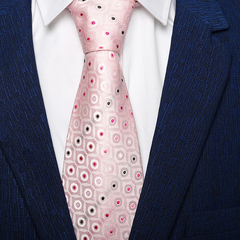 Men hot Pink Blue Silk Neck Ties For Men 10cm gentlemen neckties ties brand designers fashion Corbata Rosa Gravata - Цвет: Синий