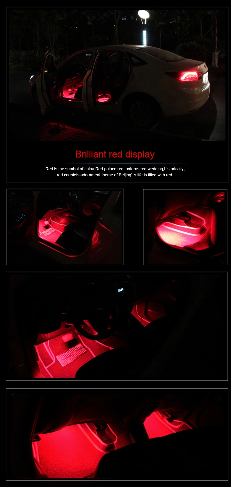 4 шт. Автомобильный RGB светодиодный светильник s цвета для стайлинга автомобиля декоративные атмосферные лампы для автомобиля Автомобильный интерьерный светильник с пультом дистанционного управления 12 В