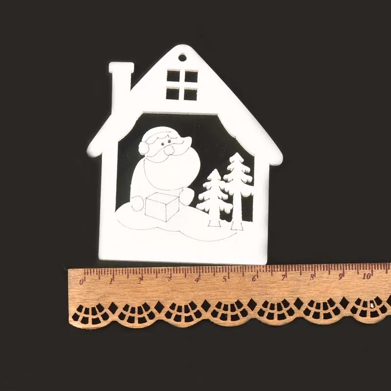 Белая Снежинка дерево украшение для скрапбукинга ремесло DIY дома рождество деревянная елка Висячие Подвески украшения подарок