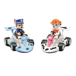 PAW Patrol откатные гонщики 15 см ПВХ Фигурки игрушки Собака Щенок гоночный автомобиль игрушки для детей день рождения Рождественский подарок