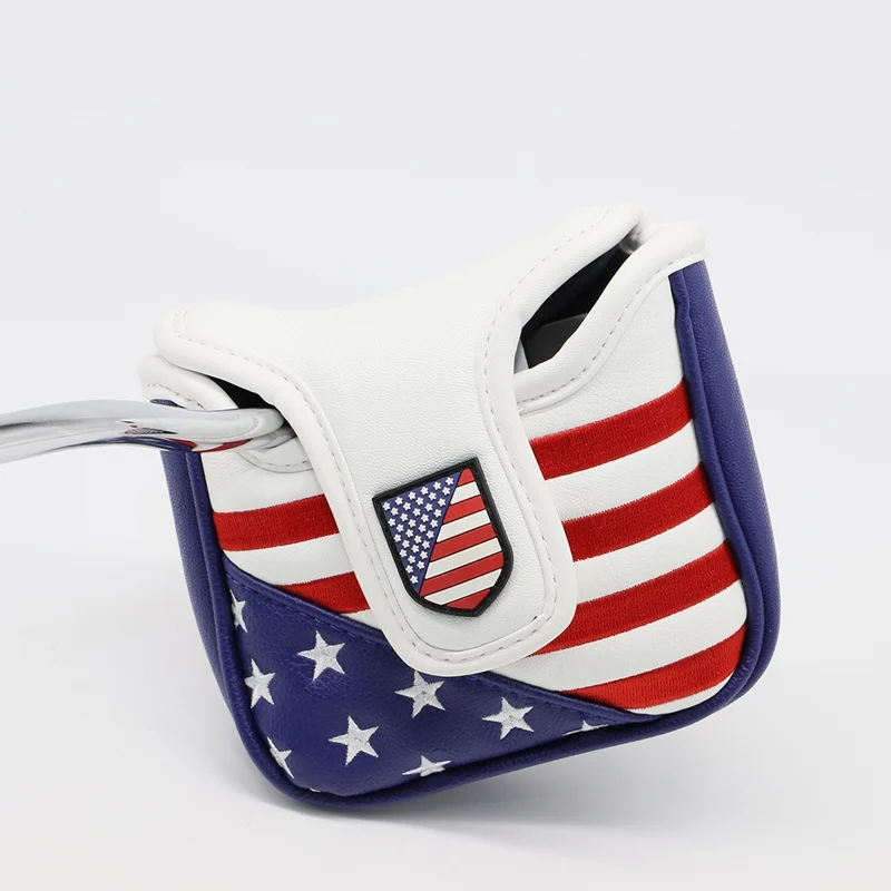 США Amarica Golf чехол для короткой клюшки колотушка для гольфа чехол для короткой клюшки s Чехол для головки клюшки для гольфа кожаная Магнитная Высококачественная вышивка