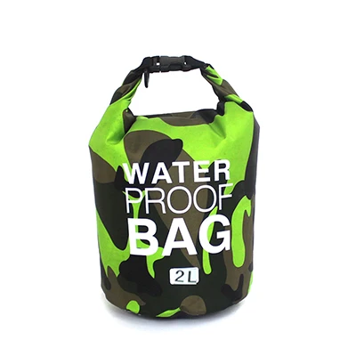 Green 2L 2L 5L 10L 20L плавательный Водонепроницаемый сухой мешок Сверхлегкий пляж Открытый Спорт Камуфляж ПВХ сумки Кемпинг дрейфующих рафтинг хранения - Цвет: Green 2L
