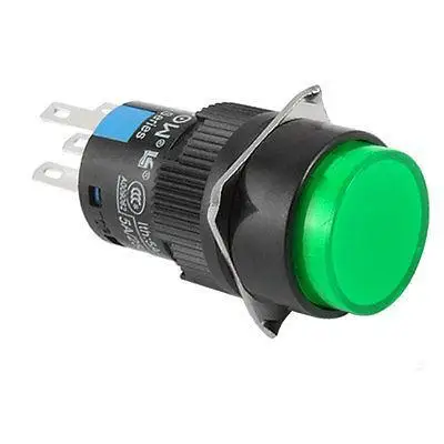 

LAS1-A Illuminated 5 Pins Green LED Push Button Switch