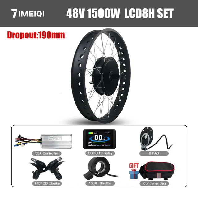 Ebike Fat Tire Conversion Kit 20 26 Inch 4.0 Tyre 48V 1500W Rear