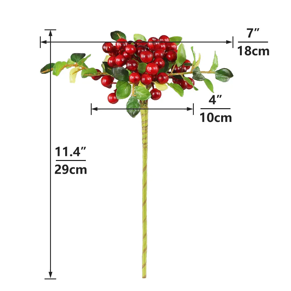 red berries artificial holly berry fake berry twig stem blueberries fall floral picks christmas thanksgiving (3)