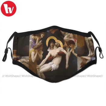 

Religion Mouth Face Mask Pieta Chiffon By William Adolphe Facial Mask Fashion Cool with 2 Filters for Adult