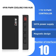 

PC 1 to 10/1 to 4 PWM 4pin Cooling Fans Hub Splitter Cable 12V PWM Sata Power Suppply Adapter Speed Controller For Computer