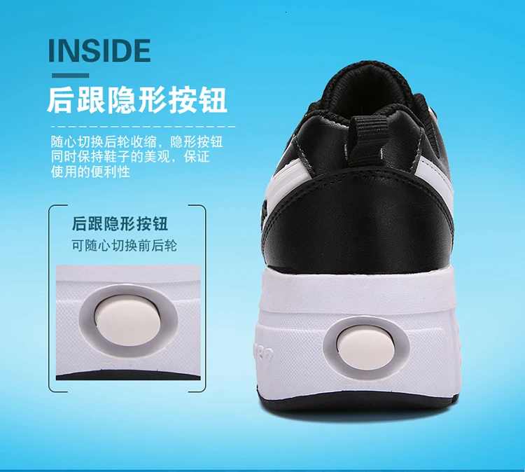 EUR 31-42 Children Junior Roller Skate Shoes Kids Sneakers With One/Two Heelies Boys Girls Wheels Shoes Adult Casual Boys Shoes