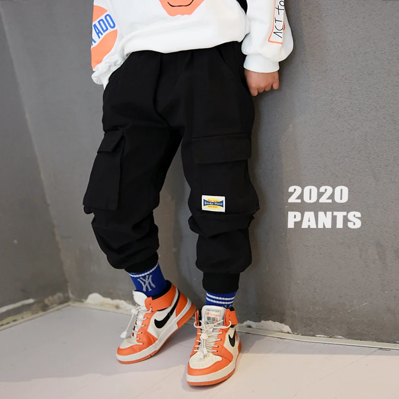 

New Boy Pants Kids Autumn Spring Clothes Solid Children Cargo Pants for Baby Boys Trousers Size 110-170 cm Toddlers Black Khaki