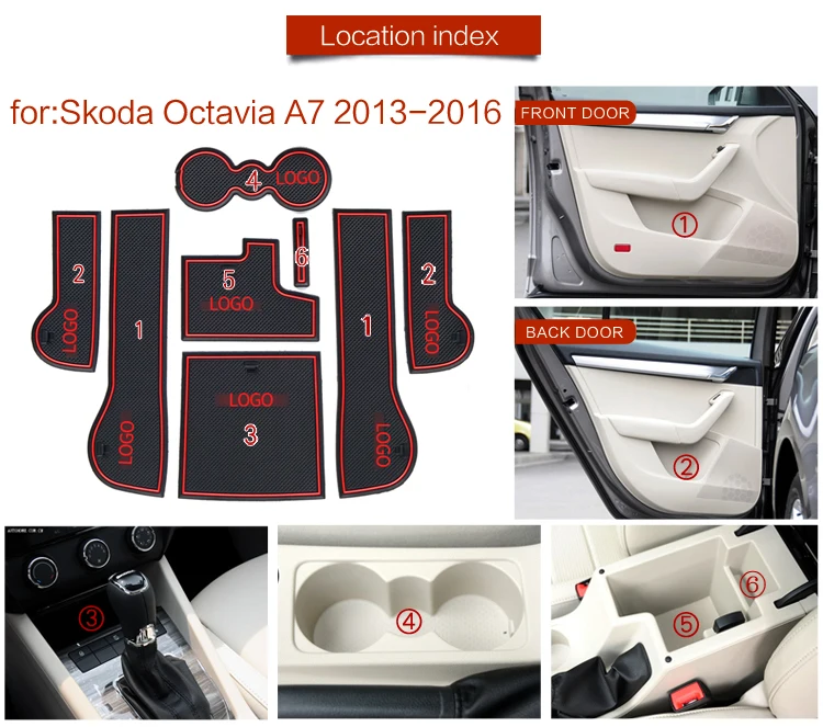 Грязный коврик для Skoda Octavia A5 2005 2006 2008 2009 2010 2011 2012 2013 MK2 1Z дверной паз ворота слот подставка Противоскользящий коврик