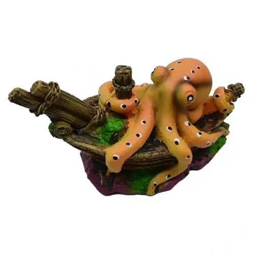 Octopus Аквариум Смола моделирование Осьминог подводная лодка Аквариум Ландшафтный орнамент Декор рыбы товары для домашних животных - Цвет: Octopus