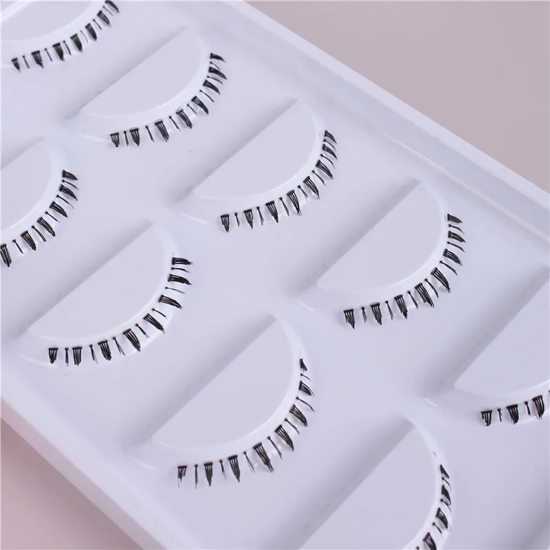 

NEW 5pairs under lashes super soft clear band bottom false eyelash transparent stalk faux mink mellow lower lashes