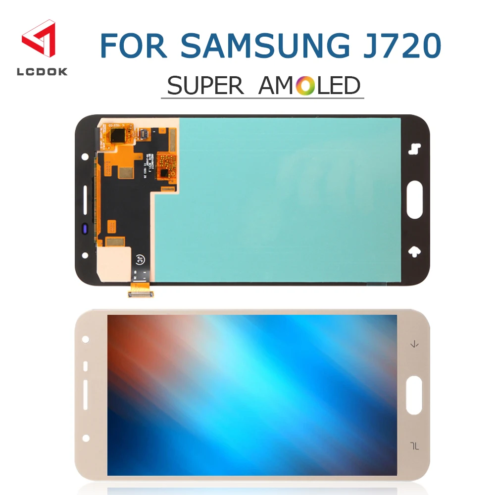 Супер AMOLED lcd для samsung Galaxy J7 Duo J720 J720F lcd дисплей кодирующий преобразователь сенсорного экрана в сборе панель запасные части