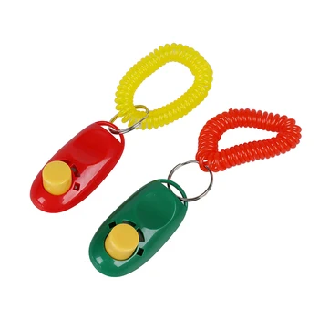 

New Training Clicker i click clickers with wrist band strap - RED & GREEN, for Clicker Training - 2 pack