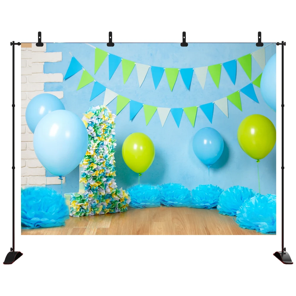 

1st Birthday Photography Background Birthday Party Balloon Paper flower banner Backdrop Decor Photocall Backdrop Photo Studio