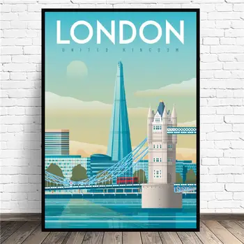 

London Travel Art Canvas Poster Prints Home Wall Decor Painting
