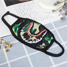 Осень Зима Хлопок Черная ротовая маска теплая анти-пылевой респиратор намордник маска с рисунком