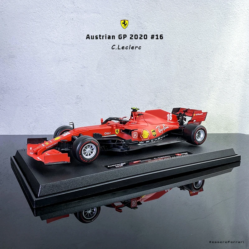 Bburago 1:18 NEW FERRARI F1 Austrian GP 2020 #16 C.Leclerc racing model alloy car model Collect gifts toy bburago 1 43 f1 2019 ferrari sf90 with frame signed edition formula one racing alloy simulation car model collect gifts toy